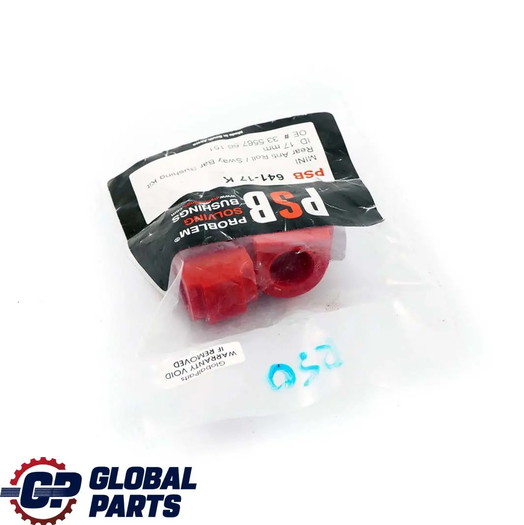 Problem Solving Bushings PSB Rear Stabilizer Anti Roll Bar Bushing Set to Mini R50 with Part number R50 PSB Mini R50 Problem Solving Bushings PSB Rear Stabilizer Anti Roll Bar Bushing Set - SKU R50 PSB - Part number R50 PSB