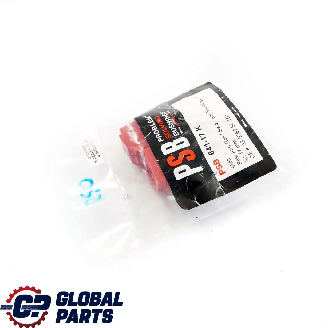 Problem Solving Bushings PSB Rear Stabilizer Anti Roll Bar Bushing Set to Mini R50 with Part number R50 PSB Mini R50 Problem Solving Bushings PSB Rear Stabilizer Anti Roll Bar Bushing Set - SKU R50 PSB - Part number R50 PSB
