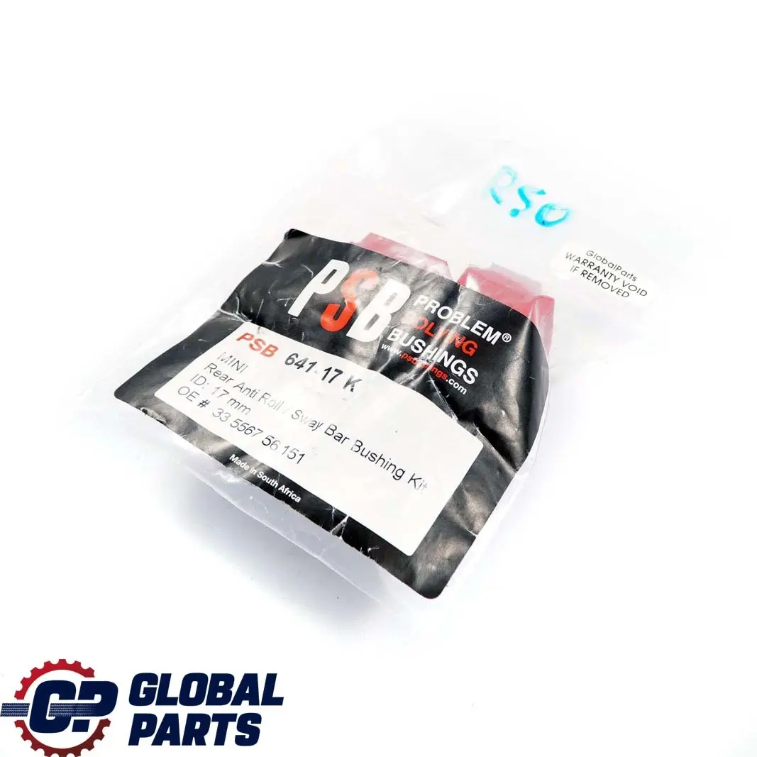 Problem Solving Bushings PSB Rear Stabilizer Anti Roll Bar Bushing Set to Mini R50 with Part number R50 PSB Mini R50 Problem Solving Bushings PSB Rear Stabilizer Anti Roll Bar Bushing Set - SKU R50 PSB - Part number R50 PSB