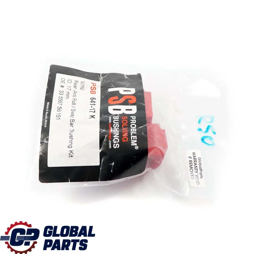 Problem Solving Bushings PSB Rear Stabilizer Anti Roll Bar Bushing Set to Mini R50 with Part number R50 PSB Mini R50 Problem Solving Bushings PSB Rear Stabilizer Anti Roll Bar Bushing Set - SKU R50 PSB - Part number R50 PSB