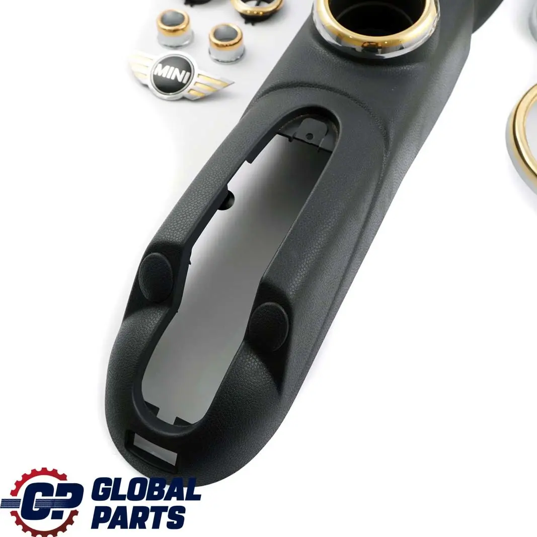 BMW Mini One R50 Dekor Set Armaturenbrett Zierblende Mittelkonsole Gold - SKU R50 Set Dash Gold - Teilenummer R50 Set Dash