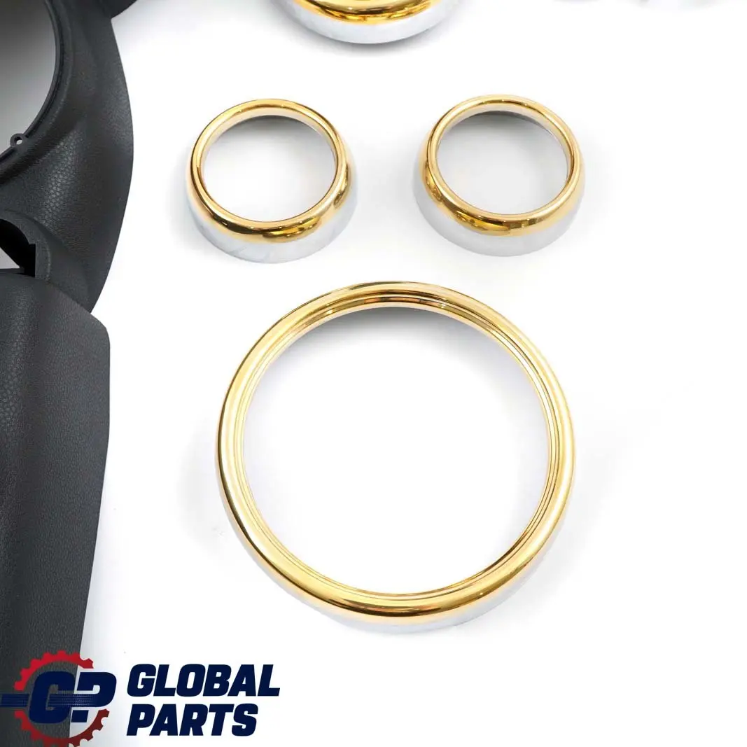 Dekor Set Armaturenbrett Zierblende Mittelkonsole Gold für BMW Mini One R50 mit Teilenummer R50 Set Dash BMW Mini One R50 Dekor Set Armaturenbrett Zierblende Mittelkonsole Gold - SKU R50 Set Dash Gold - Teilenummer R50 Set Dash