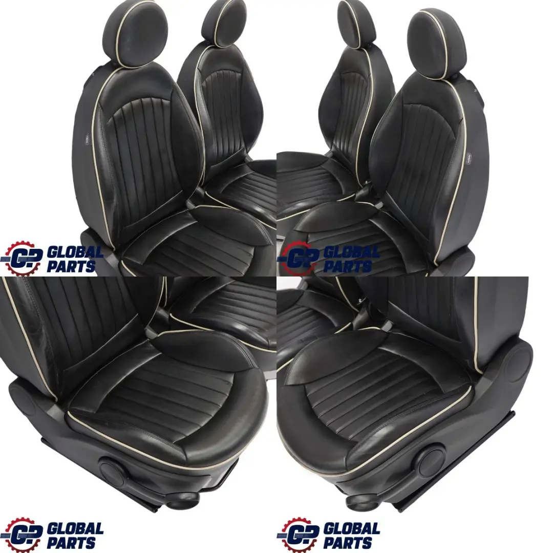 Heated Sport Full Black Leather Lounge Interior Seats to Mini Cooper Clubman with Part number R55 Mini Cooper Clubman Heated Sport Full Black Leather Lounge Interior Seats - SKU R55 Black Leather Seats - Part number R55