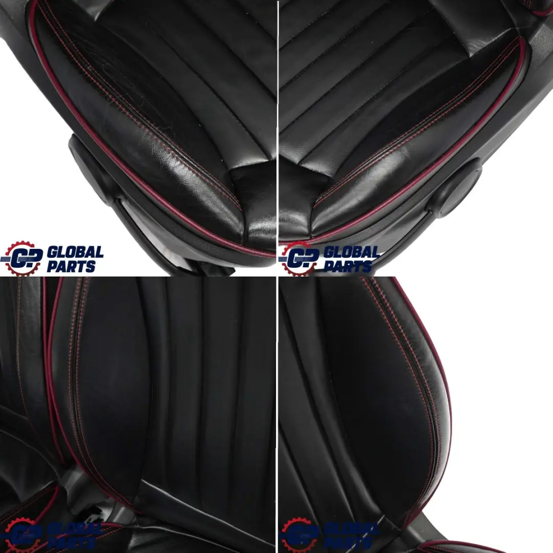 Hampton Sport Black Leather Lounge Red Interior Seats to Mini Cooper Clubman with Part number R55 Mini Cooper Clubman Hampton Sport Black Leather Lounge Red Interior Seats - SKU R55 Leather Seats - Part number R55