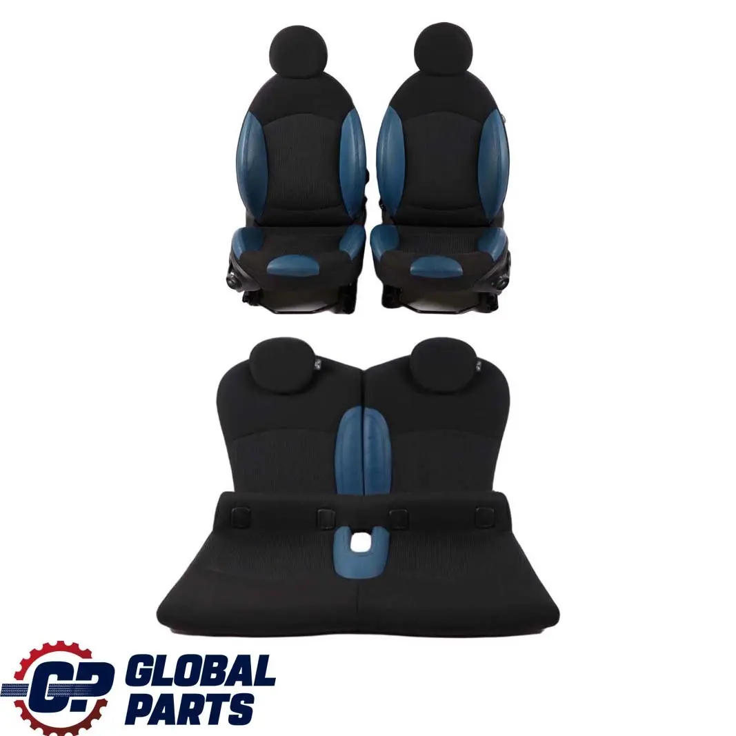Mini Cooper One R56 Sport Cloth / Blue Leather Interior Seats Front Rear Seat