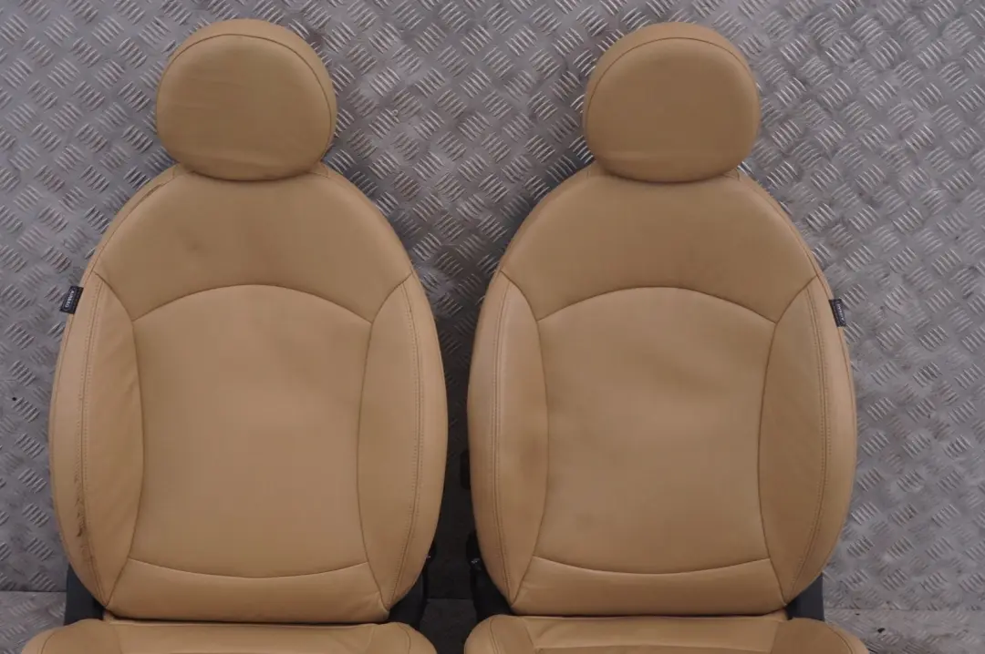 BMW Mini Cooper One 1 Sports Full Leather Beige Interior Seats with Airbag - SKU R56 Sports Full Leather Beige Seats-1 - Part number R56