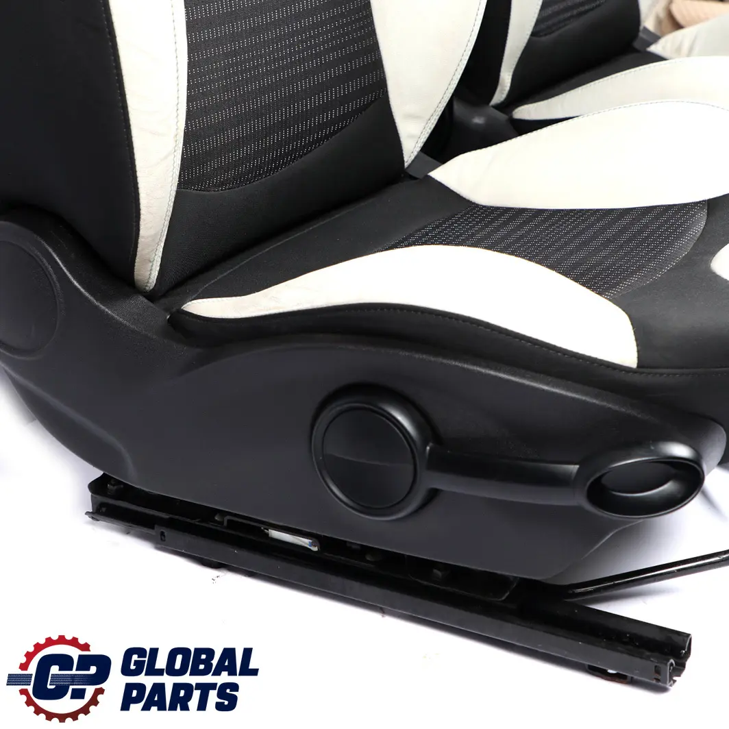 Mini Cooper One Camden Sports Black Cloth / White Leather Interior Seats - SKU R56 Sports Seats Camden - Part number R56