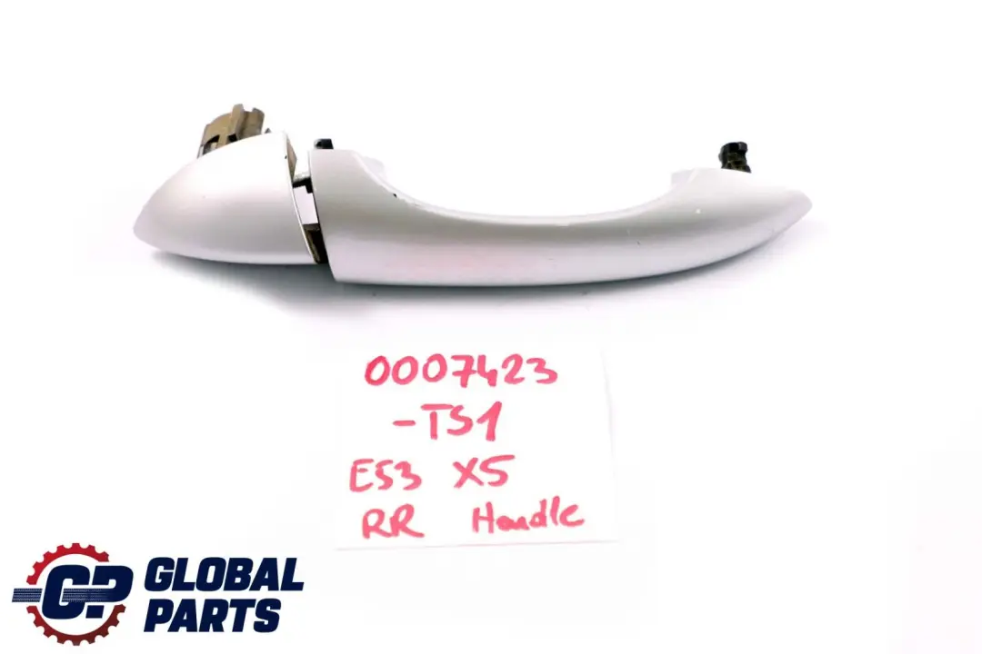 Right Door O/S Grab Handle Titansilber Silver Metallic to BMW X5 Series E53 Rear with Part number 0007423 BMW X5 Series E53 Rear Right Door O/S Grab Handle Titansilber Silver Metallic - SKU rhd-0007423-TS1 - Part number 0007423