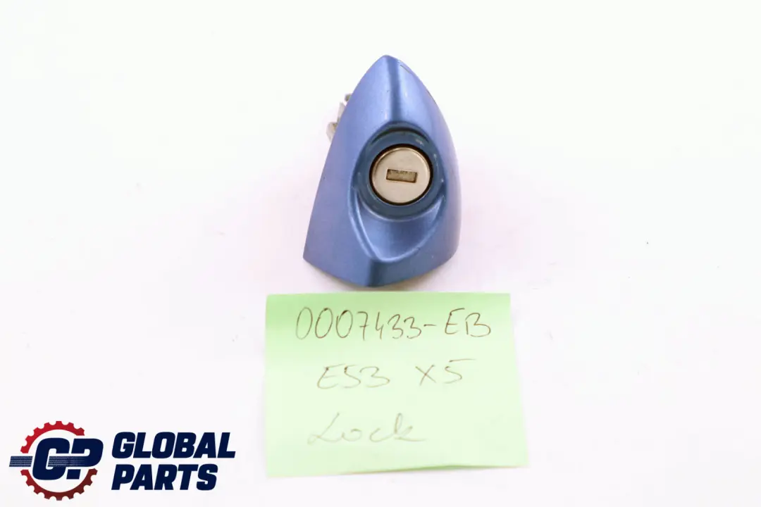 Front Right Handle O/S Lock Catch Cylinder Estorilblau Blue to BMW X5 Series E53 with Part number 0007433 BMW X5 Series E53 Front Right Handle O/S Lock Catch Cylinder Estorilblau Blue - SKU rhd-0007433-EB - Part number 0007433
