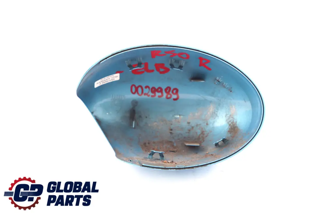 Cap Casing Right O/S Mirror Wing Electric Blue Metallic to BMW Mini Cooper R50 R53 Cover with Part number 0029989 BMW Mini Cooper R50 R53 Cover Cap Casing Right O/S Mirror Wing Electric Blue Metallic - SKU rhd-0029989-ELB - Part number 0029989