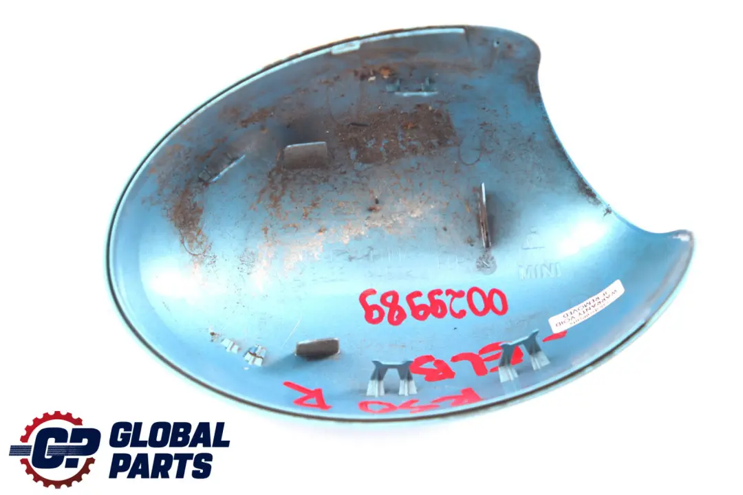 Cap Casing Right O/S Mirror Wing Electric Blue Metallic to BMW Mini Cooper R50 R53 Cover with Part number 0029989 BMW Mini Cooper R50 R53 Cover Cap Casing Right O/S Mirror Wing Electric Blue Metallic - SKU rhd-0029989-ELB - Part number 0029989