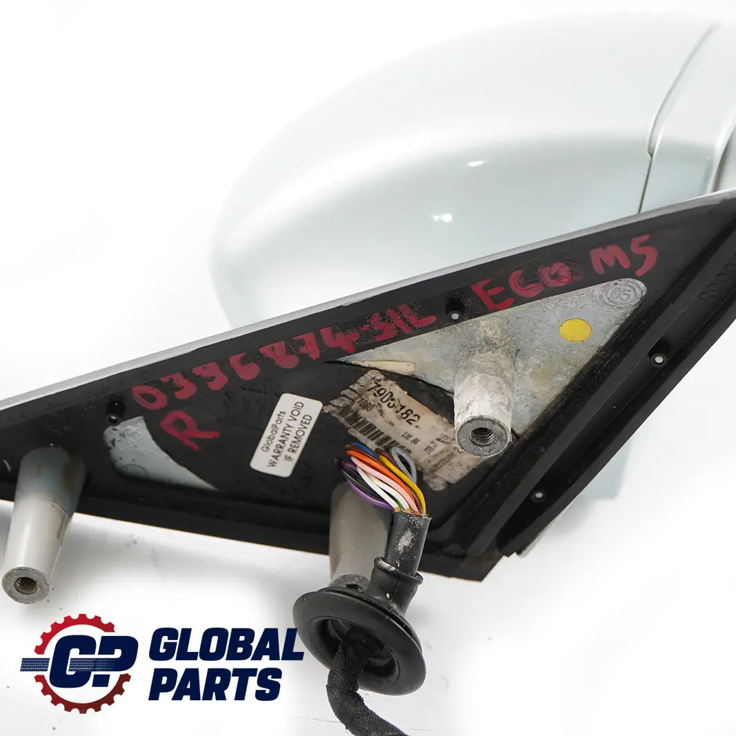 BMW 5 Series E60 M5 Power Fold Auto Dip Right Wing Mirror O/S Silverstone 2 - SKU rhd-0396874-SIL - Part number 0396874