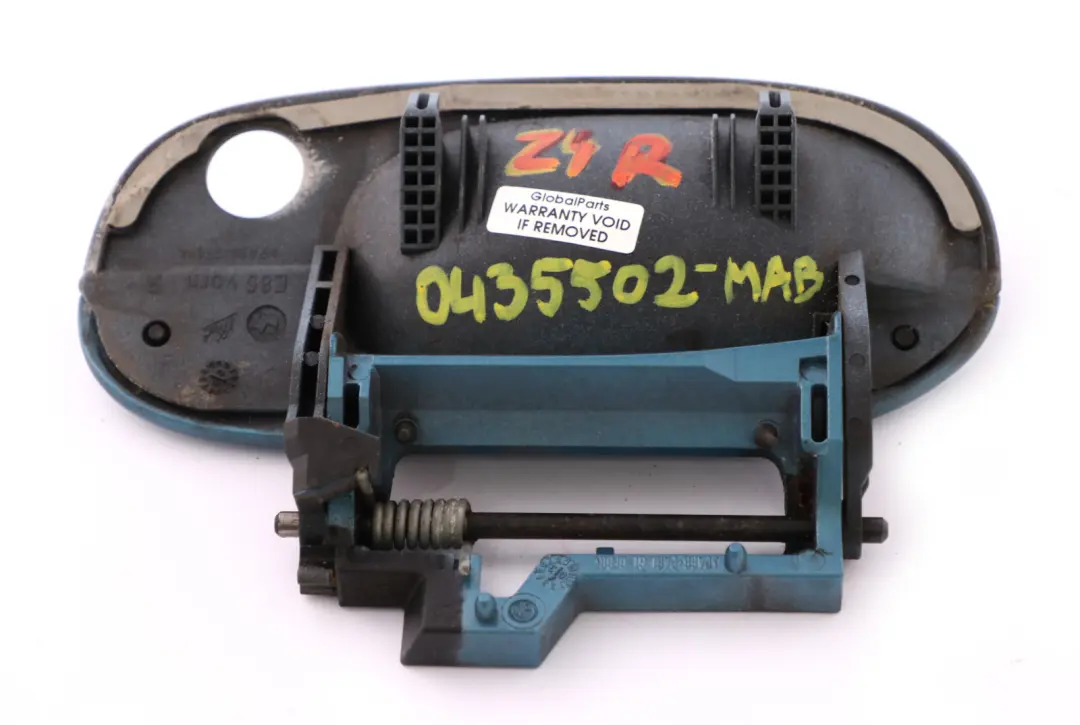 Outer Door Opener Right Grab Handle O/S Maledivenblau Blue to BMW Z4 Series E85 with Part number 0435502 BMW Z4 Series E85 Outer Door Opener Right Grab Handle O/S Maledivenblau Blue - SKU rhd-0435502-MAB - Part number 0435502