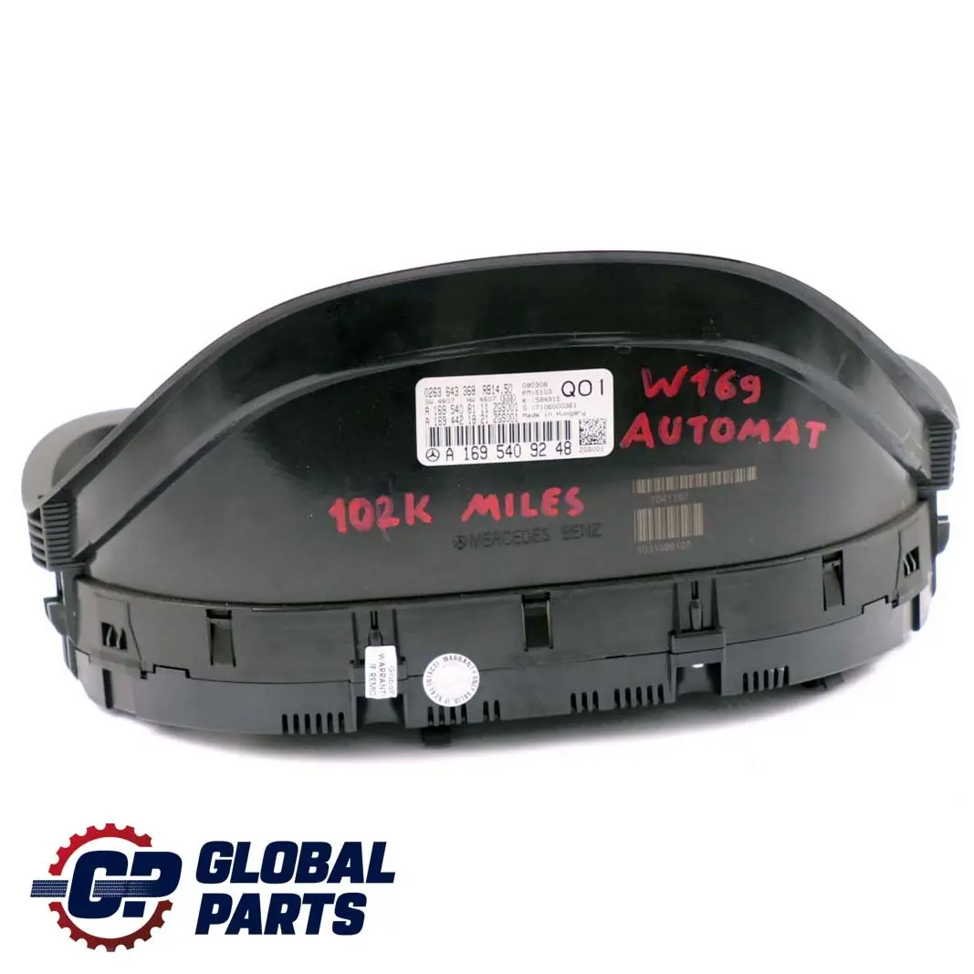 Instrument Cluster Speedo Clocks Automatic to Mercedes W169 with Part number A1695409248 Mercedes W169 Instrument Cluster Speedo Clocks Automatic - SKU RHD-1695409248 - Part number A1695409248