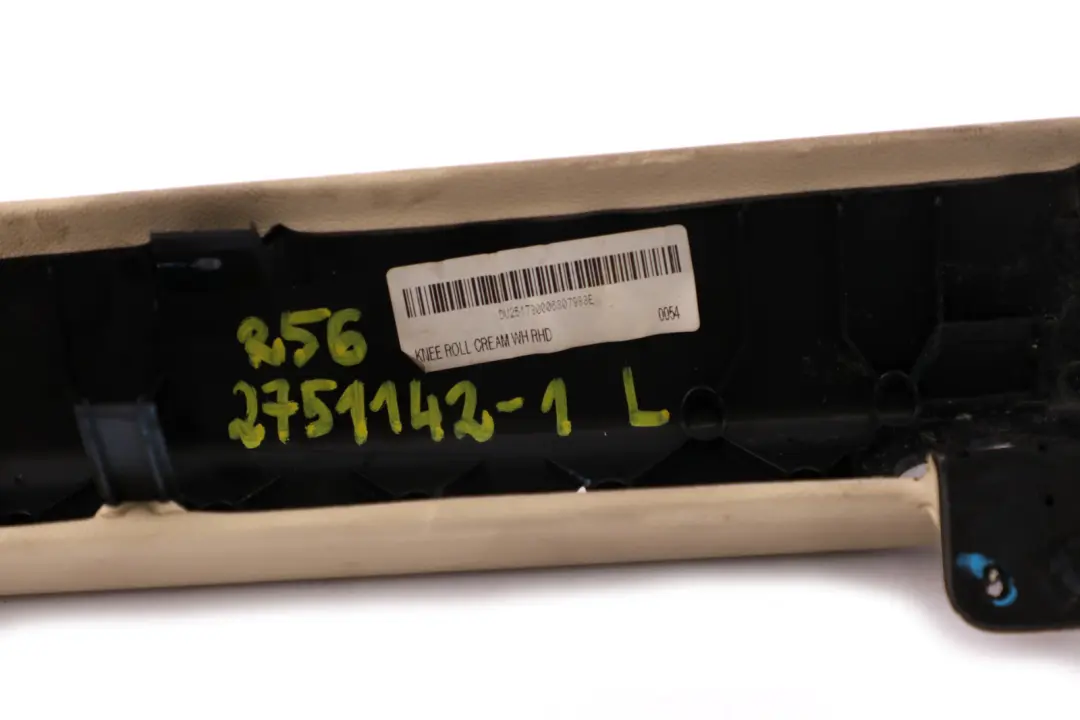 Knee Protection Left N/S Trim Cover Cream White to BMW Mini Cooper R55 R56 R57 with Part number 2752121 BMW Mini Cooper R55 R56 R57 Knee Protection Left N/S Trim Cover Cream White - SKU rhd-2751142-1 - Part number 2752121