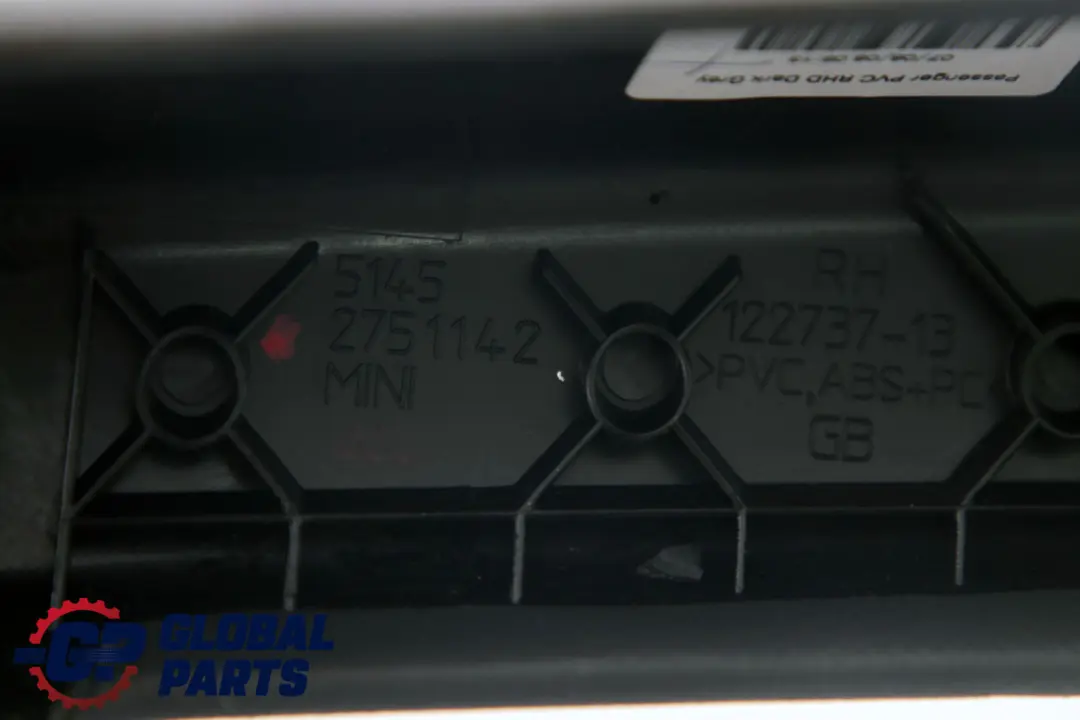 Knee Protection Passenger Side Left N/S Dark Grey 2751142 to BMW Mini R55 R56 R57 with Part number 2752120 BMW Mini R55 R56 R57 Knee Protection Passenger Side Left N/S Dark Grey 2751142 - SKU rhd-2751142-2 - Part number 2752120