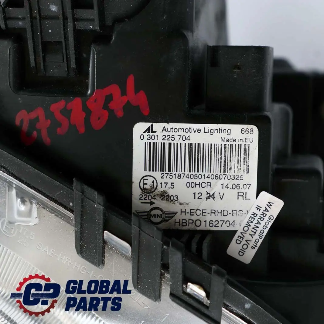 Headlight Right O/S Turn Indicator White to BMW MINI One Cooper R56 R57 R58 R59 with Part number 2751874 BMW MINI One Cooper R56 R57 R58 R59 Headlight Right O/S Turn Indicator White - SKU rhd-2751874 - Part number 2751874