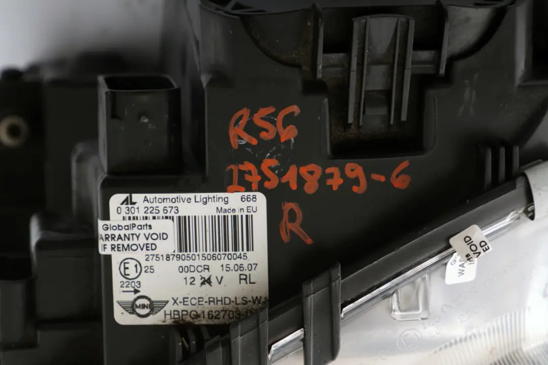 BMW Mini Cooper 5 R55 R56 R57 R58 R59 Passenger Side Xenon Headlight Left N/S - SKU rhd-2751879-6 - Part number 2751879