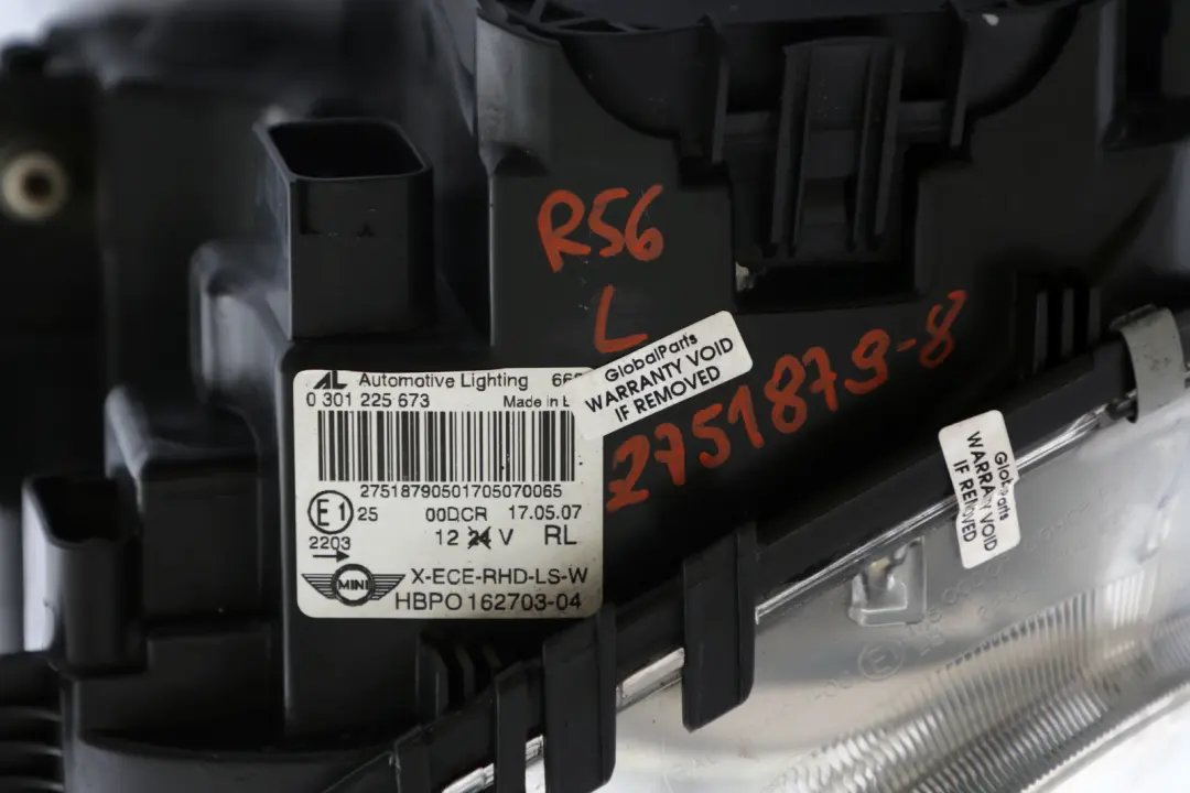 Side Xenon Headlight Left N/S to BMW Mini Cooper 7 R55 R56 R57 R58 R59 Passenger with Part number 2751879 BMW Mini Cooper 7 R55 R56 R57 R58 R59 Passenger Side Xenon Headlight Left N/S - SKU rhd-2751879-8 - Part number 2751879