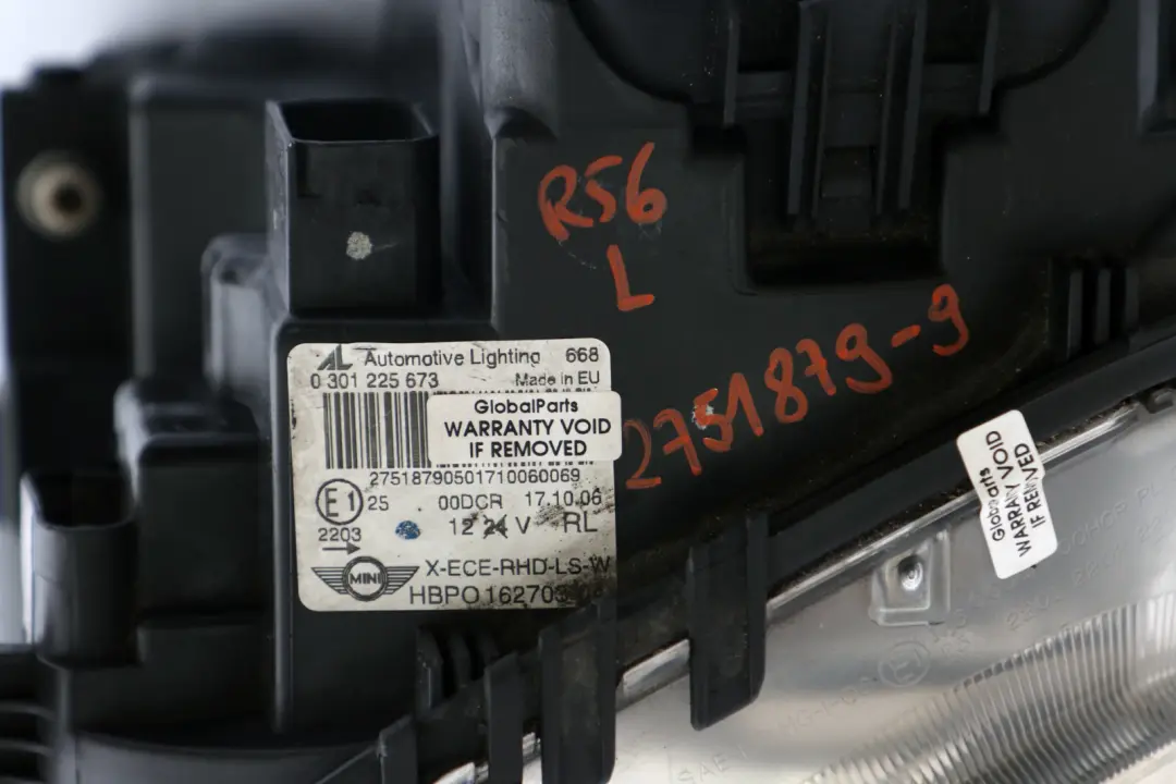 BMW Mini Cooper 9 R55 R56 R57 R58 R59 Passenger Side Xenon Headlight Left N/S - SKU rhd-2751879-9 - Part number 2751879