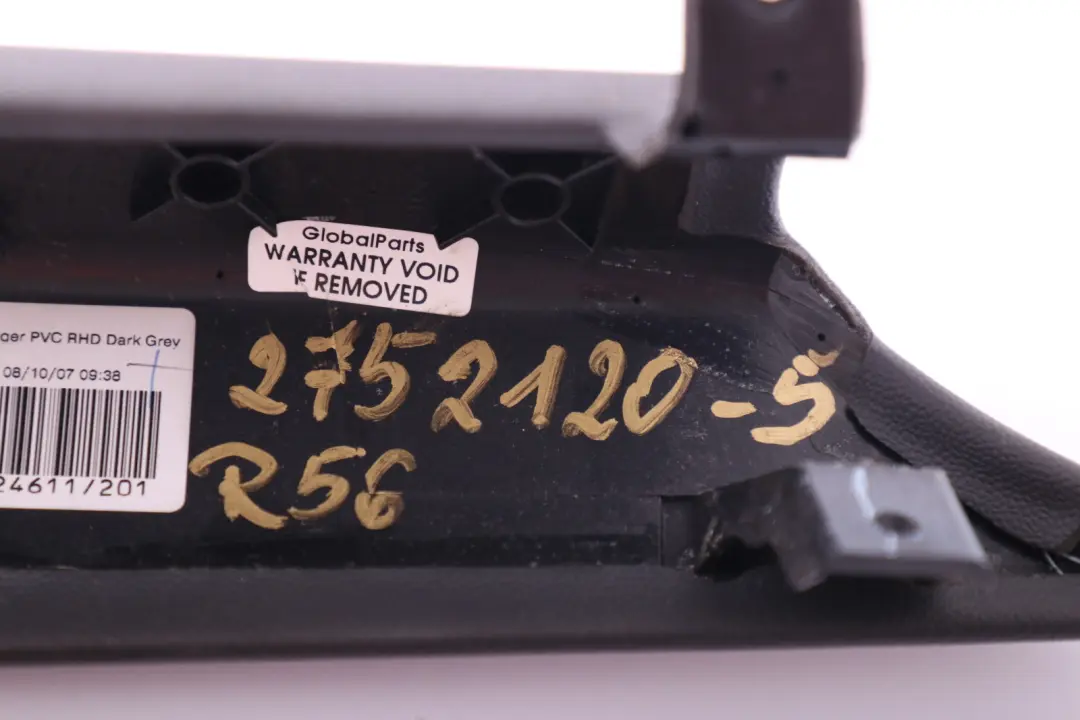 Driver's Side Knee Protection Right O/S Dark Grey to BMW Mini Cooper 5 R55 R56 R57 with Part number 2752120 BMW Mini Cooper 5 R55 R56 R57 Driver's Side Knee Protection Right O/S Dark Grey - SKU rhd-2752120-5 - Part number 2752120