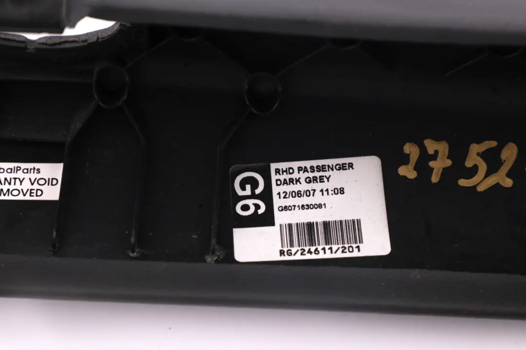 Driver's Side Knee Protection Right O/S Dark Grey to BMW Mini Cooper 6 R55 R56 R57 with Part number 2752120 BMW Mini Cooper 6 R55 R56 R57 Driver's Side Knee Protection Right O/S Dark Grey - SKU rhd-2752120-6 - Part number 2752120