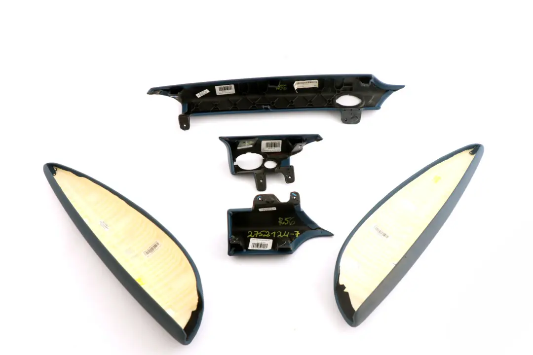 Dashboard Dash Lower Trim Cover Set Pacific Blue to BMW Mini Cooper One 7 R56 R57 with Part number 2752124 BMW Mini Cooper One 7 R56 R57 Dashboard Dash Lower Trim Cover Set Pacific Blue - SKU rhd-2752124-7 - Part number 2752124