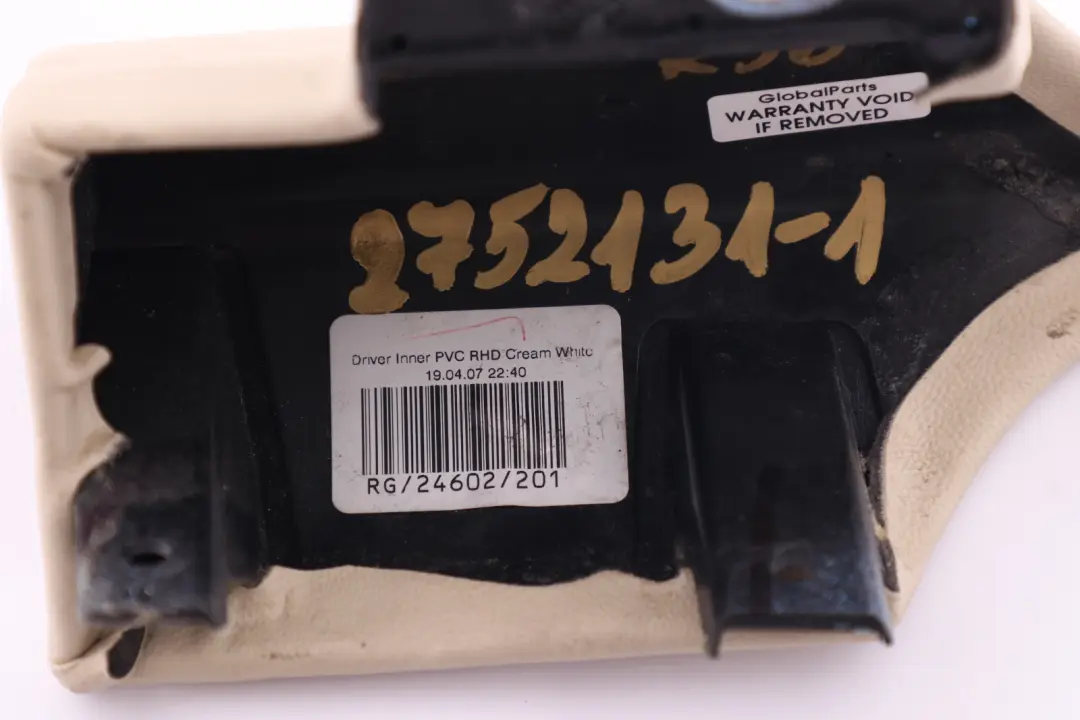 Knee Protection Driver Right O/S Trim Cream White to BMW Mini Cooper 1 R55 R56 R57 with Part number 2752131 BMW Mini Cooper 1 R55 R56 R57 Knee Protection Driver Right O/S Trim Cream White - SKU rhd-2752131-1 - Part number 2752131