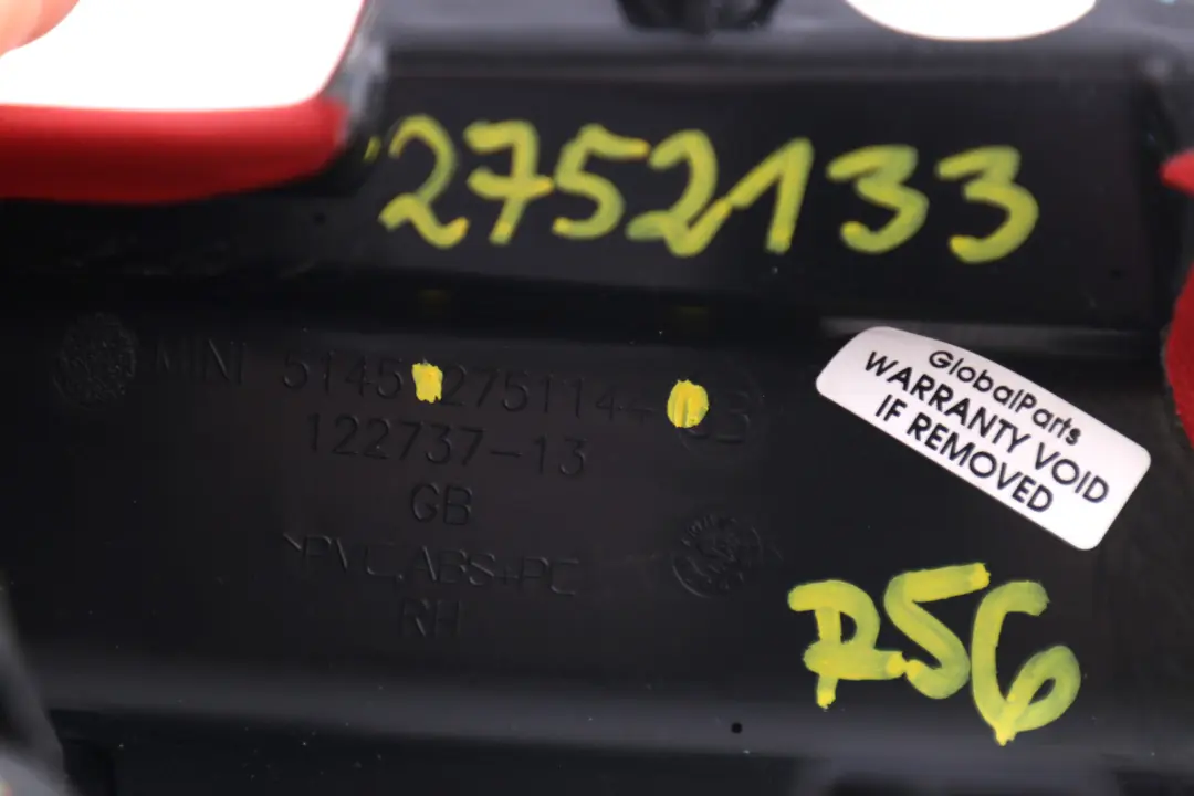 Mini Cooper One R55 R56 R57 Knee Protection Right O/S Rooster Red - SKU rhd-2752133-1 - Part number 2751144