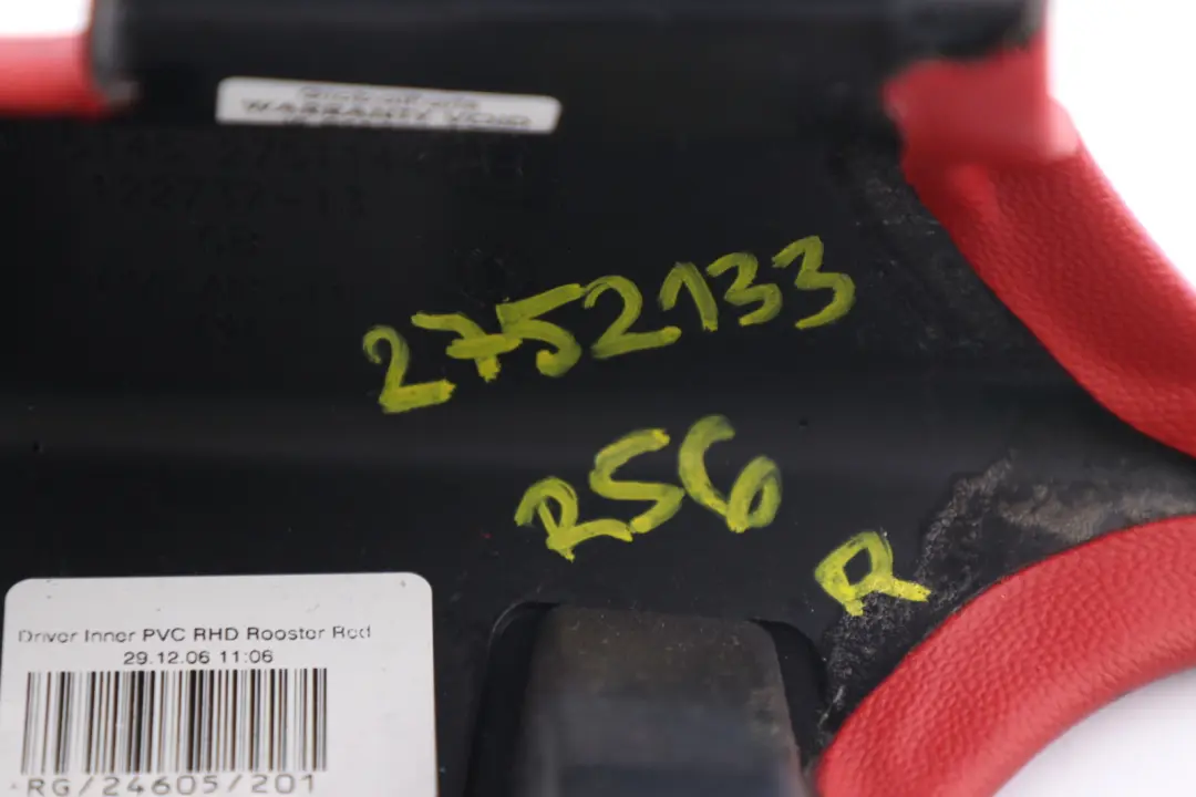 Knee Protection Right O/S Rooster Red to Mini Cooper R55 R56 R57 with Part number 2751144 Mini Cooper R55 R56 R57 Knee Protection Right O/S Rooster Red - SKU rhd-2752133 - Part number 2751144