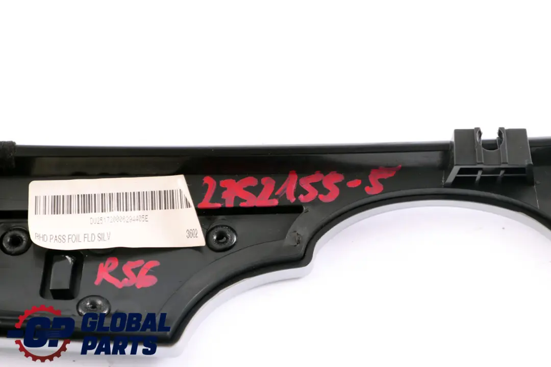 BMW MINI Cooper 5 R55 R56 Dashboard Panel Trim Cover Fluid Silver - SKU rhd-2752155-5 - Part number 2752155