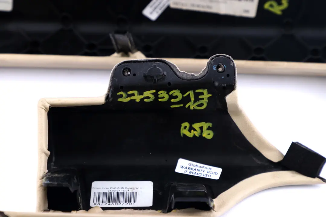 Dashboard Dash Lower Trim Cover Set Kit Cream White to BMW Mini Cooper 10 R56 R57 with Part number 2753317 BMW Mini Cooper 10 R56 R57 Dashboard Dash Lower Trim Cover Set Kit Cream White - SKU rhd-2753317-10 - Part number 2753317