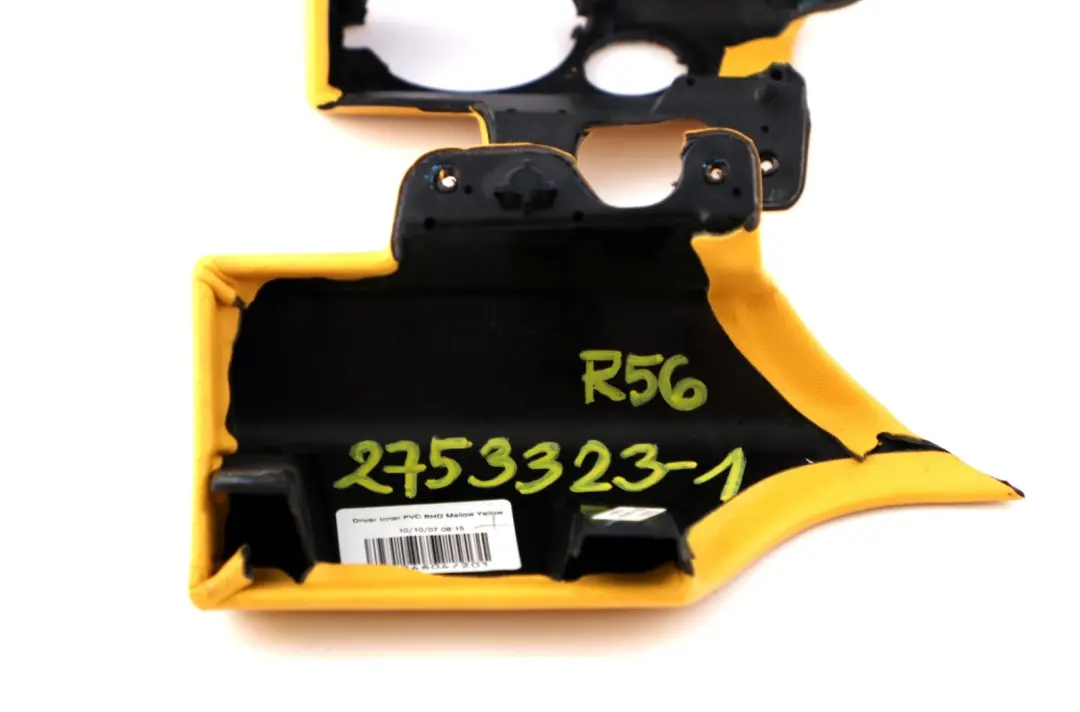 Dashboard Dash Lower Trim Cover Set Mellow Yellow to BMW Mini Cooper One R55 R56 with Part number 2753323 BMW Mini Cooper One R55 R56 Dashboard Dash Lower Trim Cover Set Mellow Yellow - SKU rhd-2753323-1 - Part number 2753323