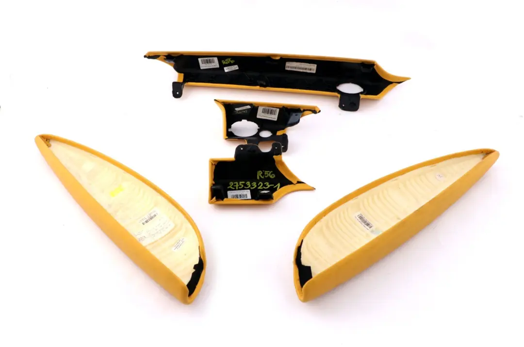 Dashboard Dash Lower Trim Cover Set Mellow Yellow to BMW Mini Cooper One R55 R56 with Part number 2753323 BMW Mini Cooper One R55 R56 Dashboard Dash Lower Trim Cover Set Mellow Yellow - SKU rhd-2753323-1 - Part number 2753323