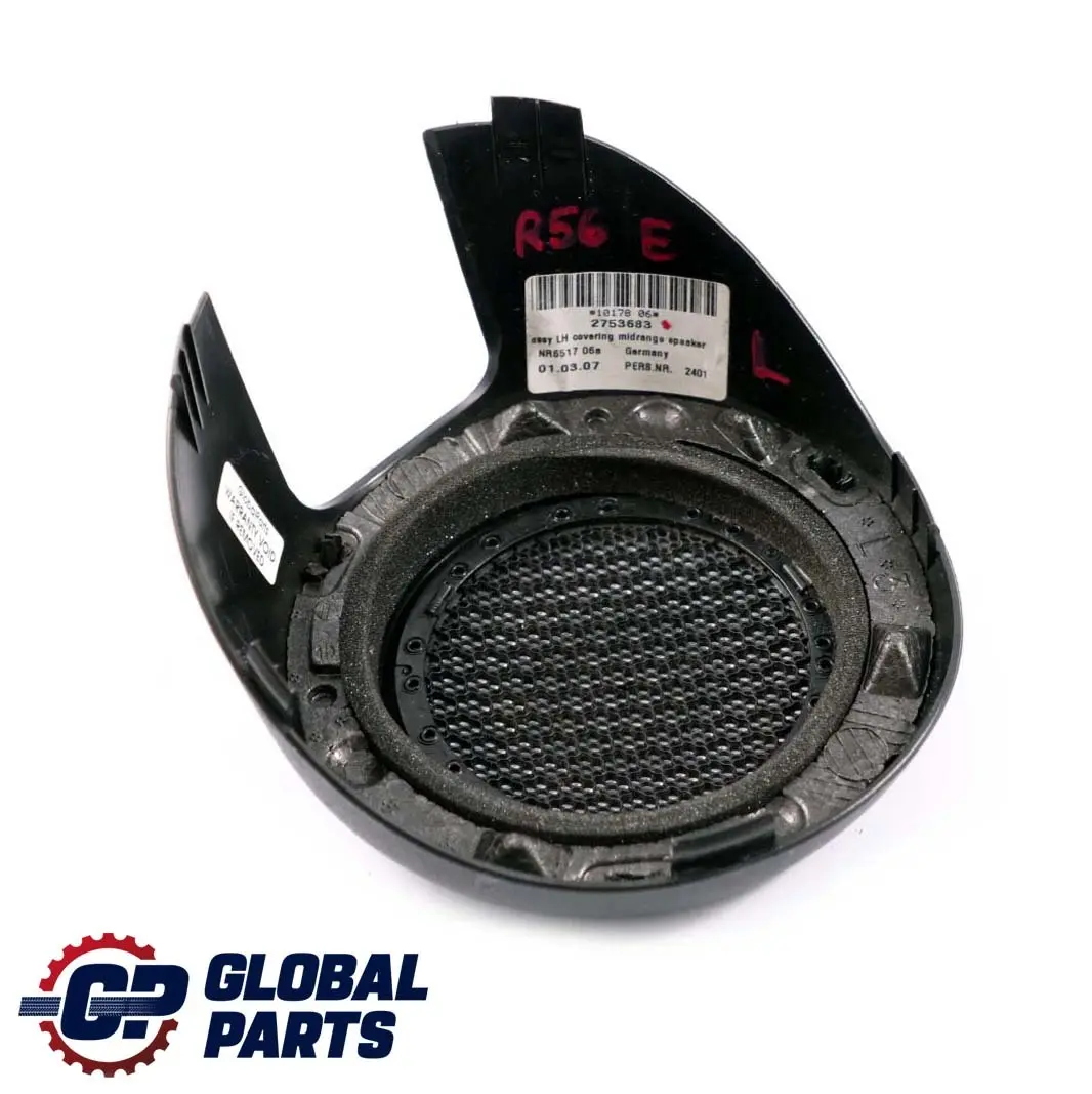 Loudspeaker Left Carbon Black N/S to BMW Mini Cooper R56 R55 R57 R58 Cover with Part number 2753683 BMW Mini Cooper R56 R55 R57 R58 Cover Loudspeaker Left Carbon Black N/S - SKU rhd-2753683 - Part number 2753683