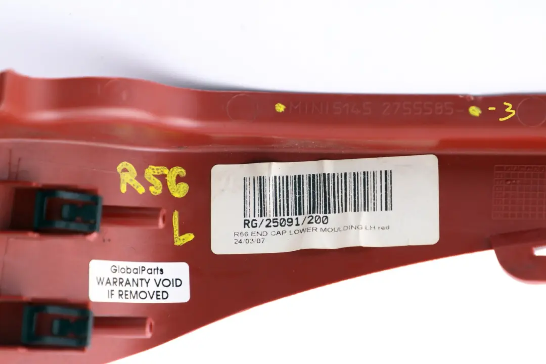 BMW Mini R56 R56N LCI Cover Dashboard Trim Bottom Left N/S Redwood Red - SKU rhd-2755585-3 - Part number 2755585
