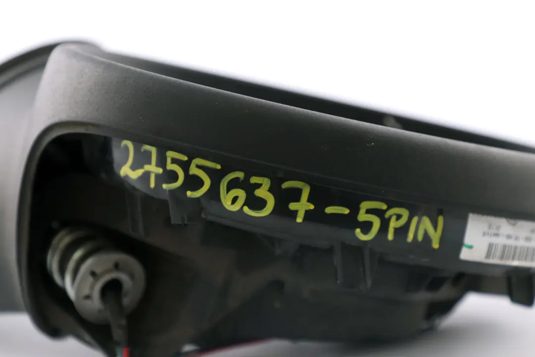 Left Passenger Side Door Wing Mirror Heated Base to Mini Cooper One R55 R56 N/S with Part number 2755637 Mini Cooper One R55 R56 N/S Left Passenger Side Door Wing Mirror Heated Base - SKU rhd-2755637-5PIN - Part number 2755637