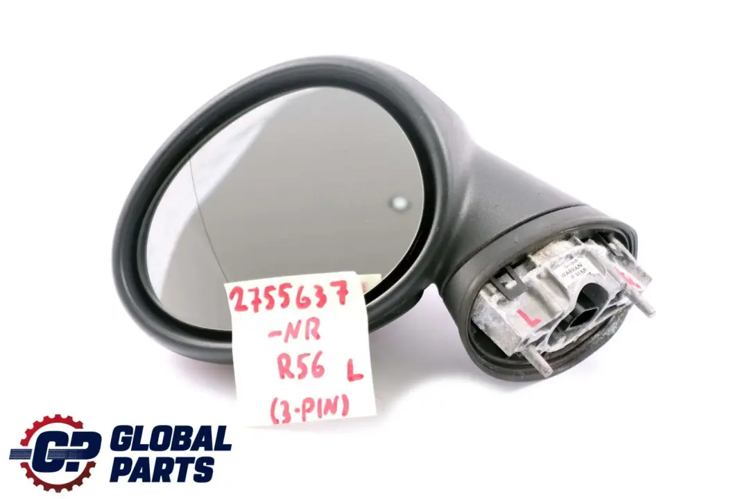 BMW Mini Cooper One R55 R56 R57 Left Door Wing Mirror N/S 3 Pins Nightfire Red - SKU rhd-2755637-NR - Part number 2755637