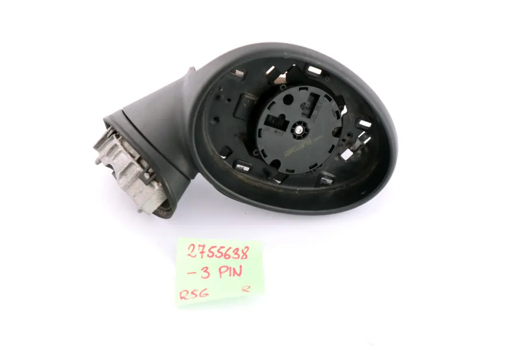 O/S Right Driver Side Door Wing Mirror Base 3 Pins to Mini Cooper One R55 R56 R57 with Part number 2755638 Mini Cooper One R55 R56 R57 O/S Right Driver Side Door Wing Mirror Base 3 Pins - SKU rhd-2755638-3PIN - Part number 2755638