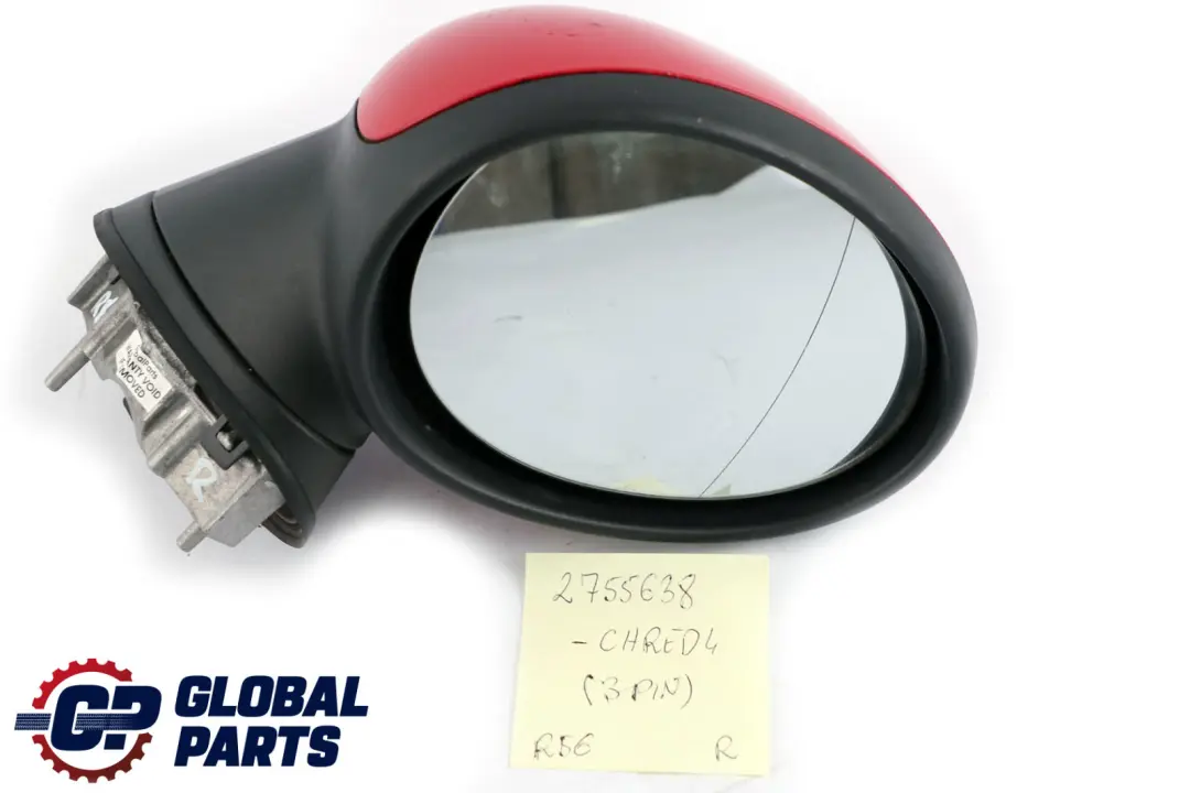 Right Door Wing Mirror O/S Chili Red 851 to BMW Mini Cooper One 4 R55 R56 R57 R58 with Part number 2755638 BMW Mini Cooper One 4 R55 R56 R57 R58 Right Door Wing Mirror O/S Chili Red 851 - SKU rhd-2755638-CHRED4 - Part number 2755638