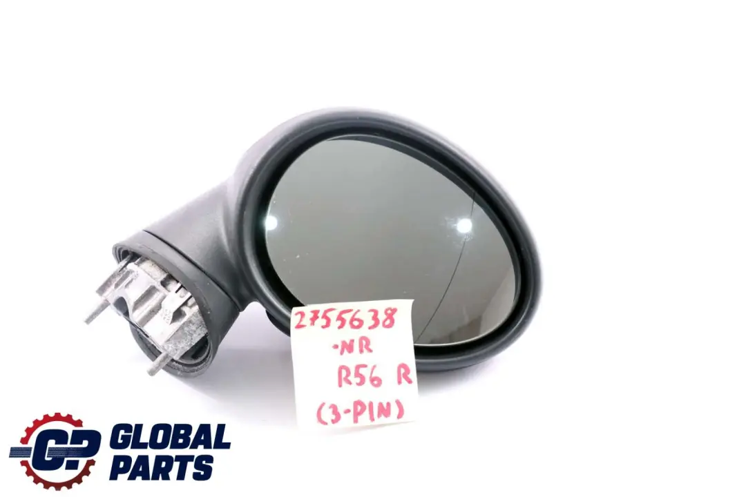Right Driver Door Wing Mirror O/S 3 Pins Nightfire Red to BMW Mini Cooper R55 R56 with Part number 2755638 BMW Mini Cooper R55 R56 Right Driver Door Wing Mirror O/S 3 Pins Nightfire Red - SKU rhd-2755638-NR - Part number 2755638