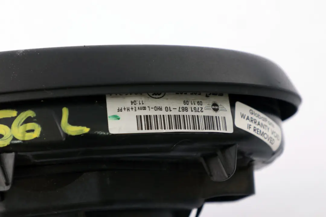 Left Door Wing Mirror Base Power Fold N/S Without Cover to BMW Mini Cooper R55 R56 with Part number 2755641 BMW Mini Cooper R55 R56 Left Door Wing Mirror Base Power Fold N/S Without Cover - SKU rhd-2755641 - Part number 2755641