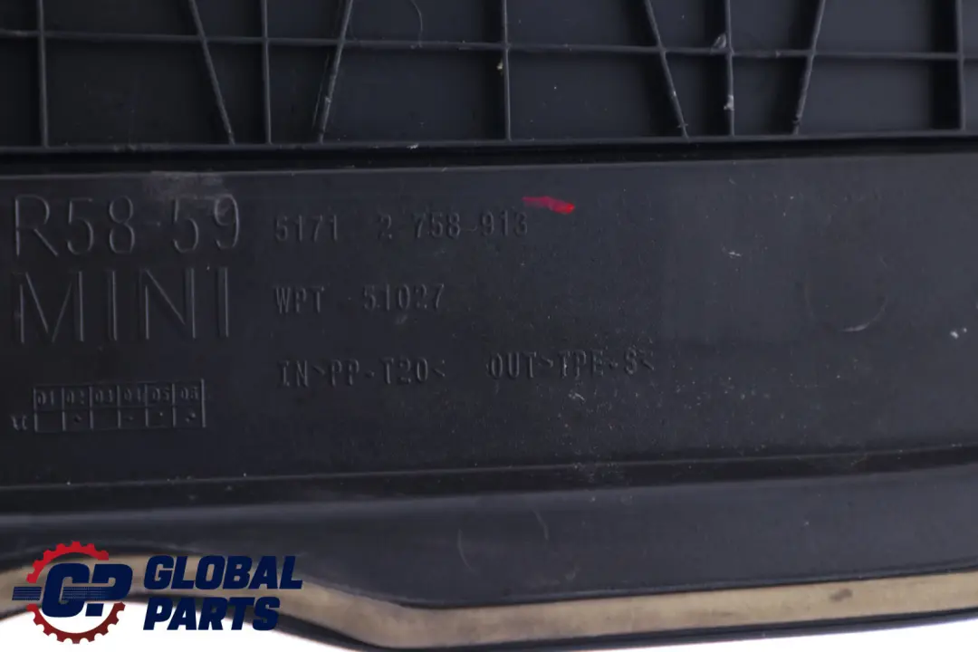 Left N/S Apron Cover Trim Panel Black 5171 to Mini R58 R59 with Part number 2758913 Mini R58 R59 Left N/S Apron Cover Trim Panel Black 5171 - SKU rhd-2758913 - Part number 2758913