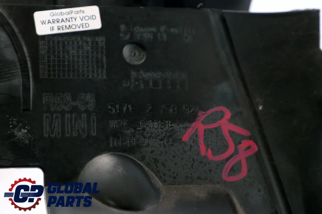 Trim Panel Cover Water Ingress Bulkhead to Mini Cooper R58 R59 with Part number 2758924 Mini Cooper R58 R59 Trim Panel Cover Water Ingress Bulkhead - SKU rhd-2758924 - Part number 2758924