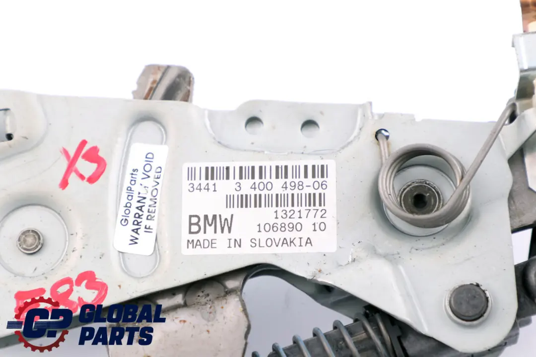 E83N Handbrake Hand Brake Lever Mechanism to BMW X3 Series E83 with Part number 3400498 BMW X3 Series E83 E83N Handbrake Hand Brake Lever Mechanism - SKU rhd-3400498 - Part number 3400498