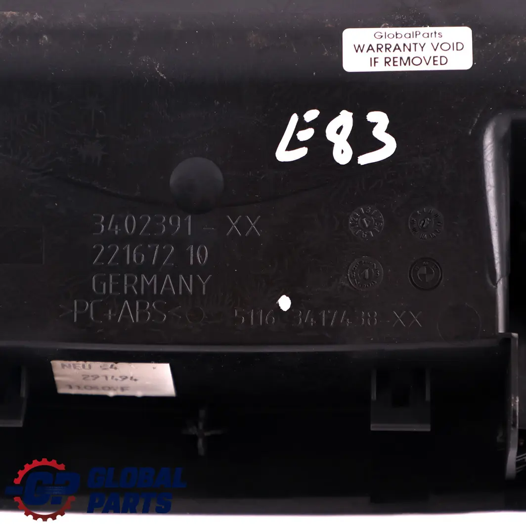 Tray Instrument Storage Panel Dashboard Glove Box to BMW X3 Series E83 with Part number 3402391 BMW X3 Series E83 Tray Instrument Storage Panel Dashboard Glove Box - SKU rhd-3402391 - Part number 3402391