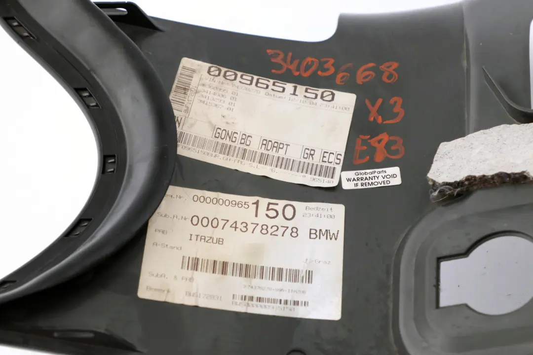 BMW X3 Series E83 Foot Controls Trim Cover Panel Black - SKU rhd-3403668 - Part number 3403668