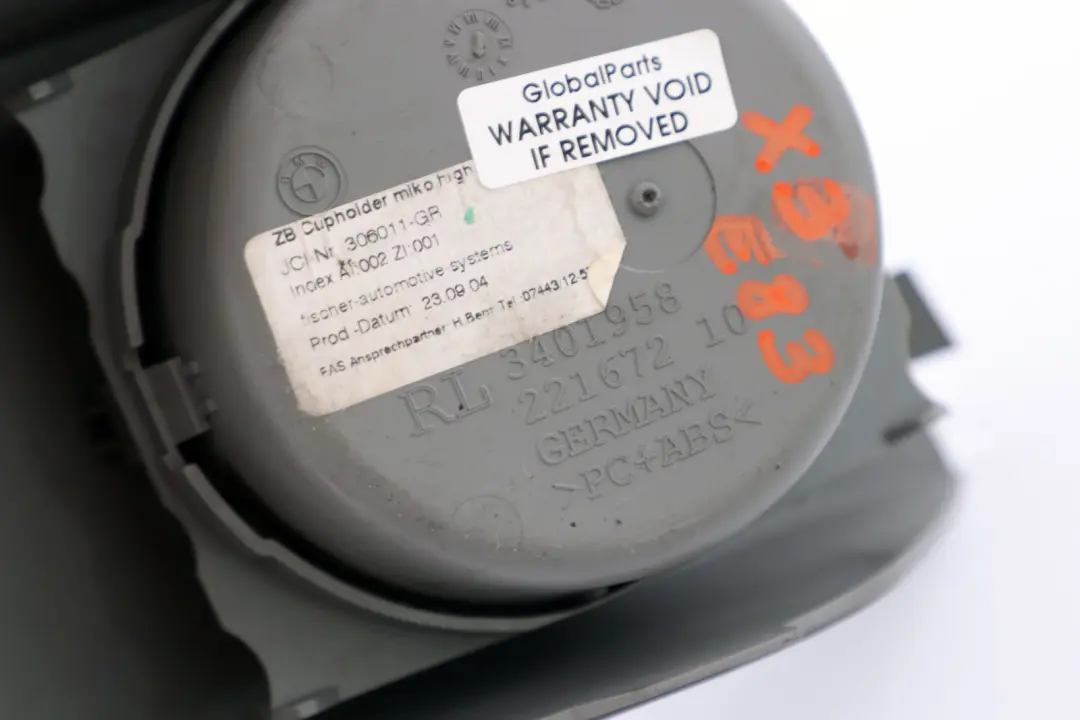 BMW X3 Series E83 Cup Holder Center Console Drinks Schwarz Grey - SKU rhd-3404802 - Part number 3404802