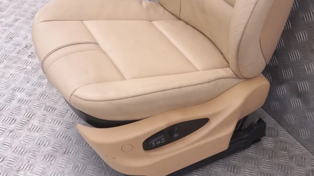 Front Left N/S Passenger Side Beige Leather Seat Heated Memory to BMW X3 Series E83 with Part number 3412196 BMW X3 Series E83 Front Left N/S Passenger Side Beige Leather Seat Heated Memory - SKU rhd-3412196-2 - Part number 3412196