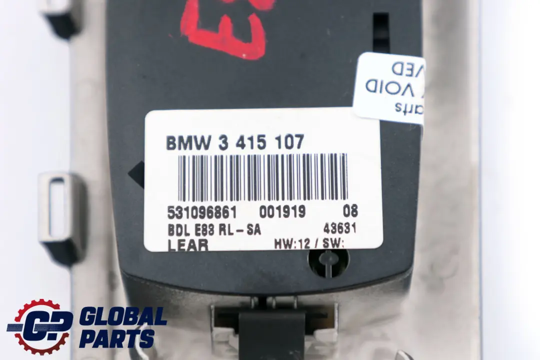 BMW X3 Series E83 Light Headlight Fog Lights Control Switch Panel - SKU rhd-3415107 - Part number 3415107